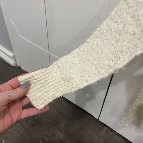 Free People Cream Textured Knit Wool Sweater - Picture 2 of 8